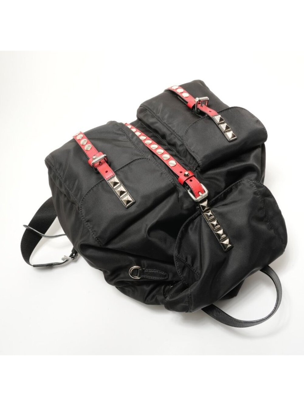 Prada Backpack Nylon Studs Leather - Picture 8 of 10